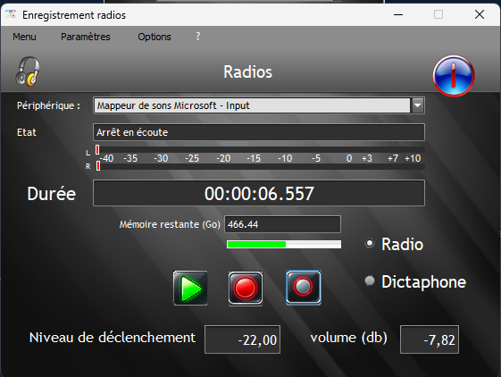 Mode enregistrement automatique du logiciel EnregistreurRadio
